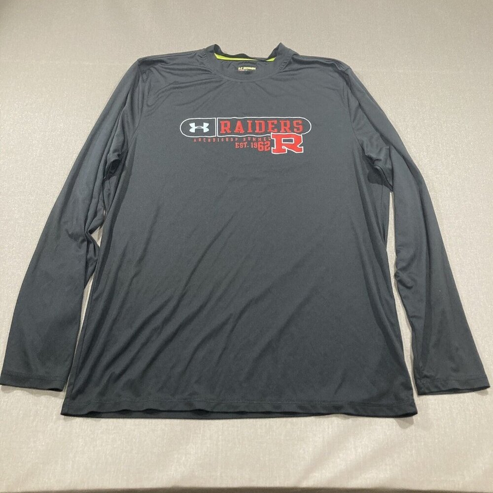 Under Armour Green Heat Gear Loose MD Raiders Archbishop Rummel Shirt Men Medium
